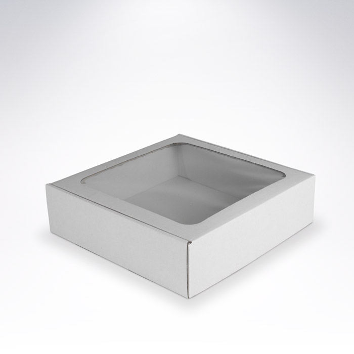 Krabica na zákusky s okienkom 250x250x70 biela