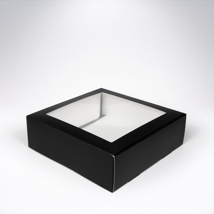 Krabička s okienkom 209x208x65 Čierna
