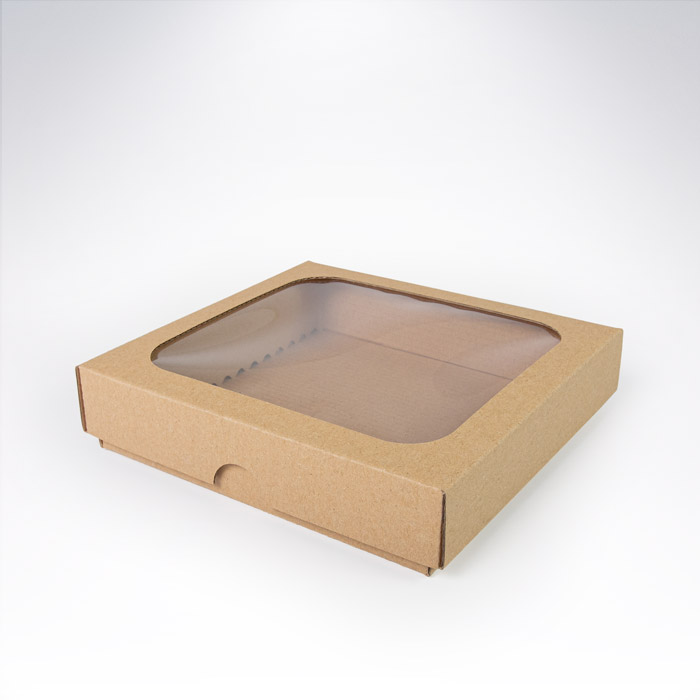 Krabička s okienkom 90x90x25 hneda